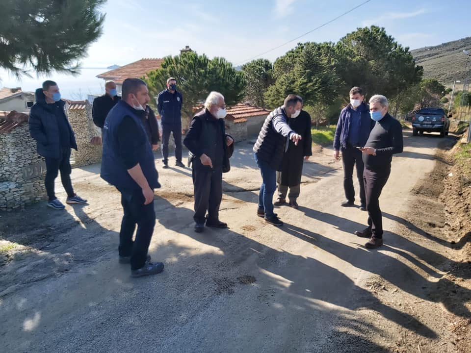 Avşa iskele yol çalışması.