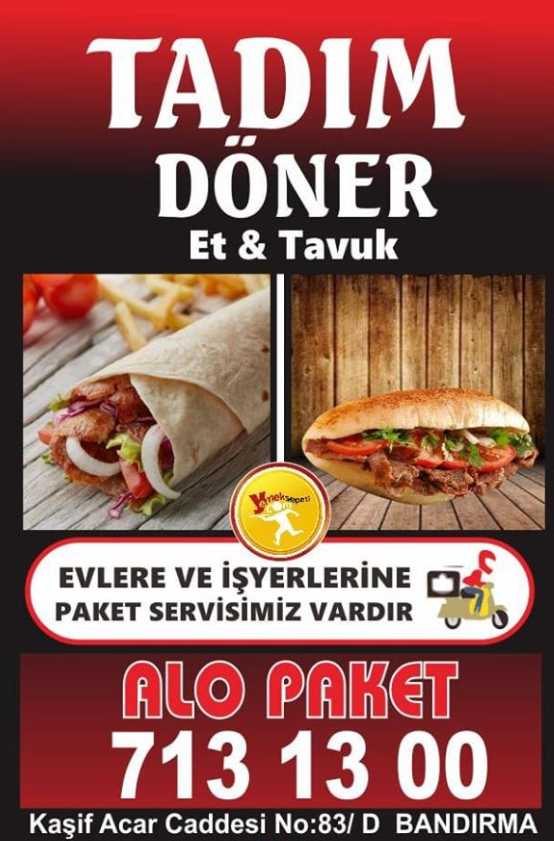 Tadım Döner Alo Paket 713 1300 Bandırma